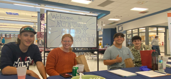 Students at Philip Barbour High School help with check-in for Future Ready Night